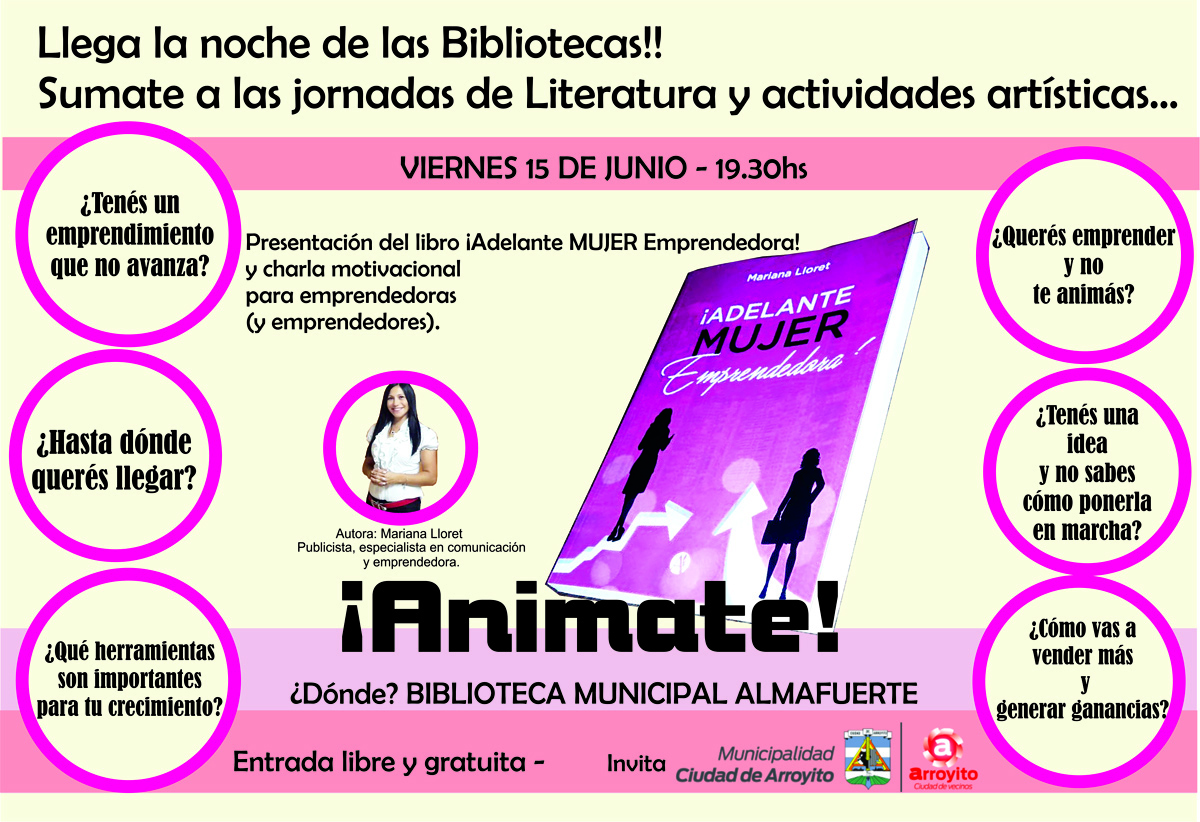 ARROYITO INVITA A LA NOCHE DE LAS BIBLIOTECAS