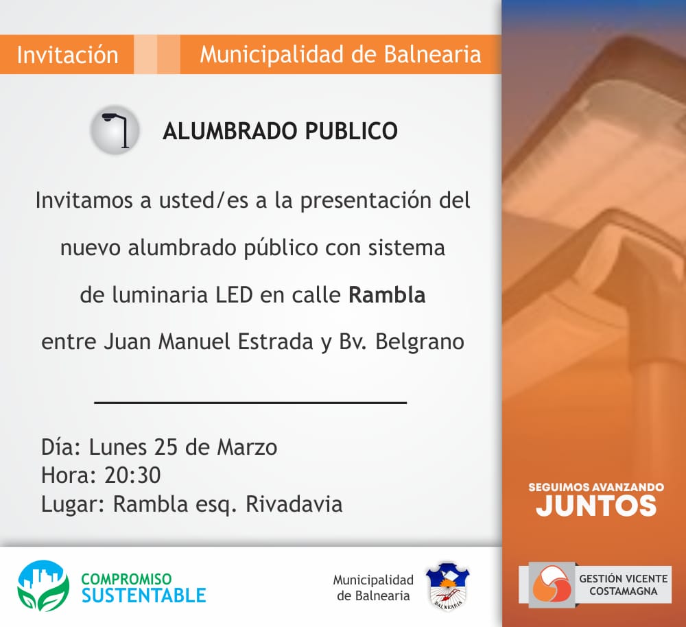 TIEMPO BALNEARIA: INAUGURAN LUMINARIAS EN CALLE RAMBLA