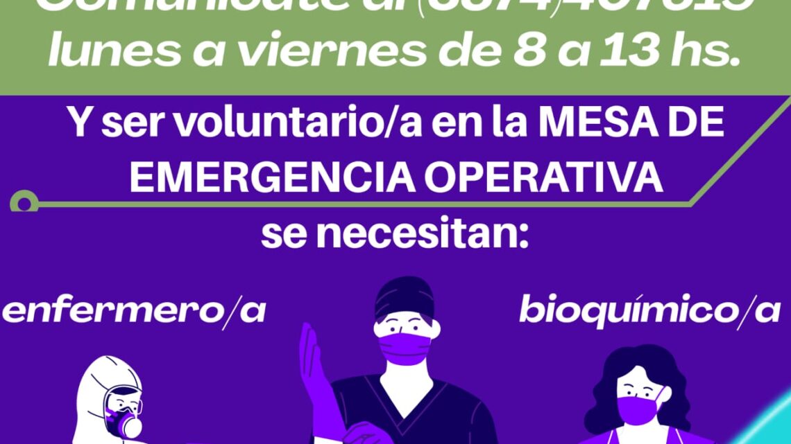 RÍO PRIMERO ABRE CONVOCATORIA DE VOLUNTARIOS PARA LA MESA DE EMERGENCIA OPERATIVA RÍO PRIMERO ABRE CONVOCATORIA DE VOLUNTARIOS PARA LA MESA DE EMERGENCIA OPERATIVA