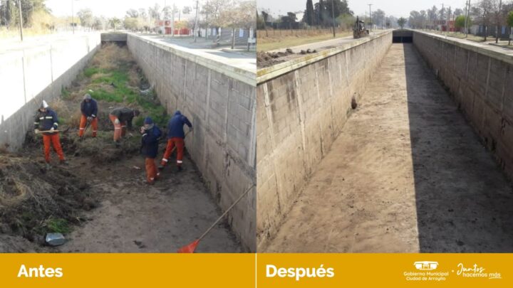 ARROYITO: LIMPIAN DESAGÜES RUMBO A LA TEMPORADA DE LLUVIAS