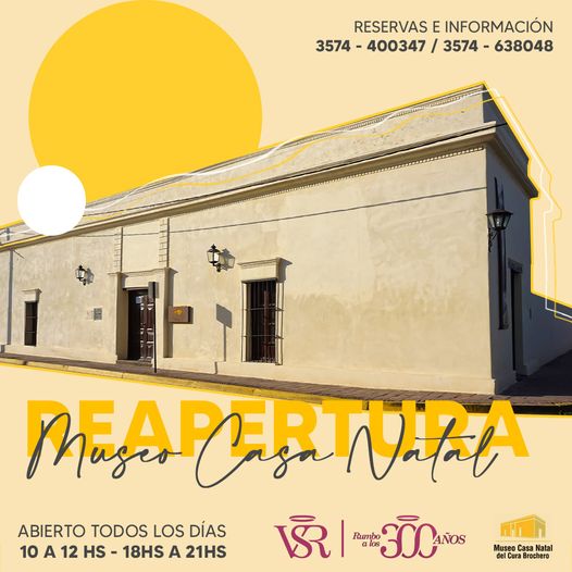 VILLA SANTA ROSA: REABRIÓ AL PÚBLICO EL MUSEO CASA NATAL DE BROCHERO VILLA SANTA ROSA: REABRIÓ AL PÚBLICO EL MUSEO CASA NATAL DE BROCHERO