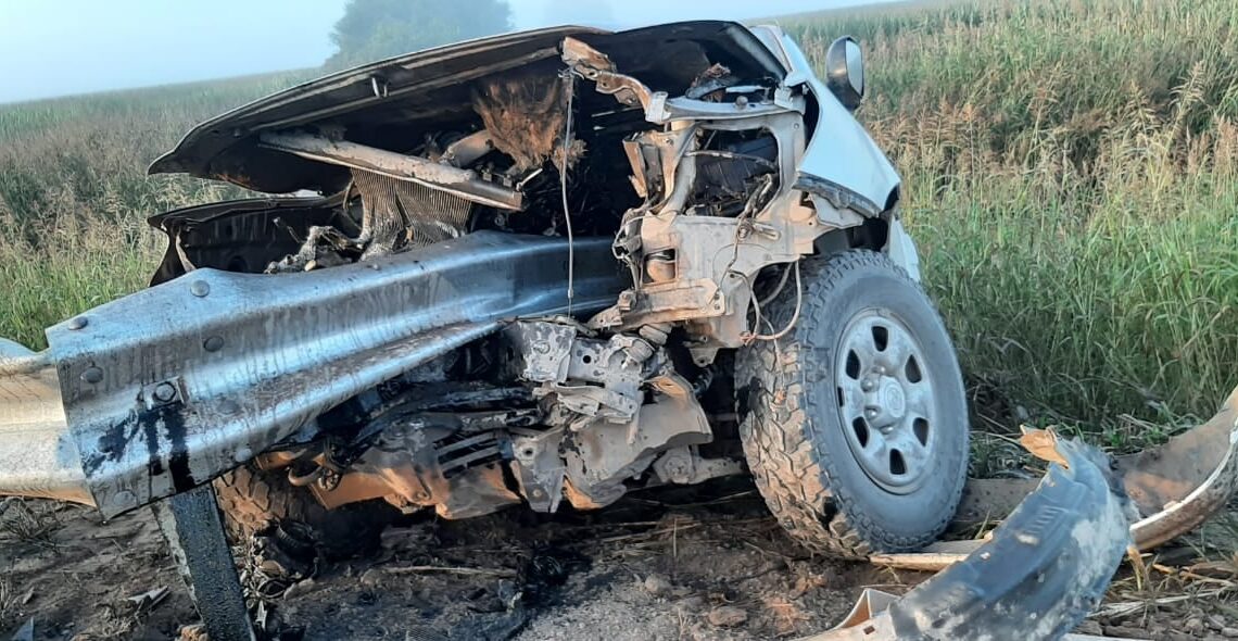 Fuerte accidente en la obra de ruta 19 cerca de Río Primero