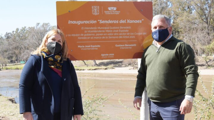 Arroyito: Benedetti inauguró un nuevo paseo a la vera del río Xanaes