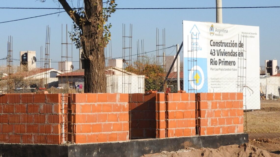 Río Primero: 23 porciento de avance en el complejo de 43 viviendas
