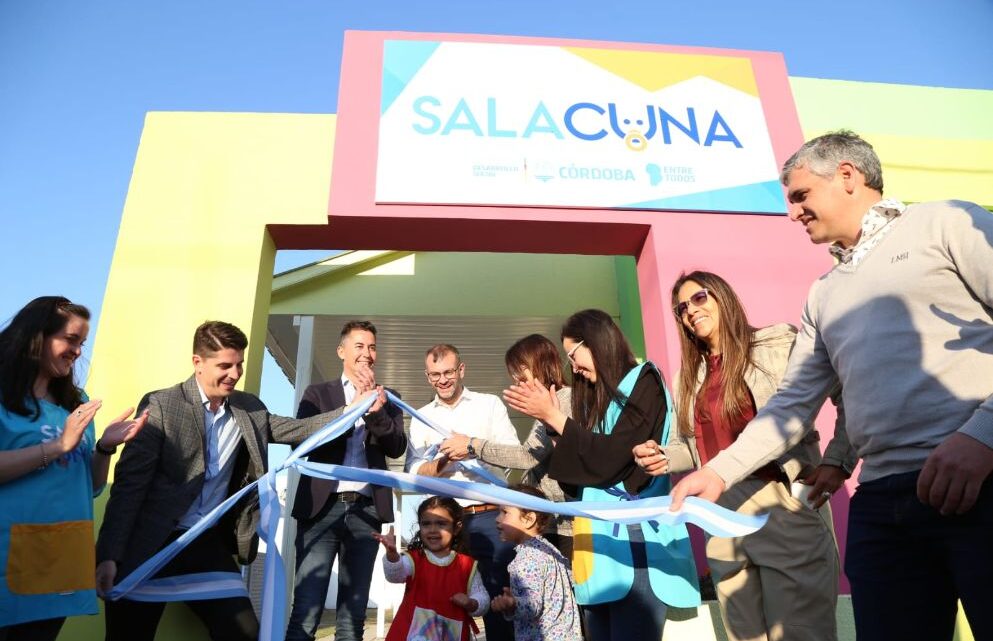 Calvo y Biagioli inauguraron la Sala Cuna número 450 en Villa Fontana