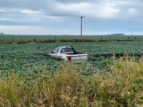 En La Paquita un automovilista terminó en un campo sembrado de soja