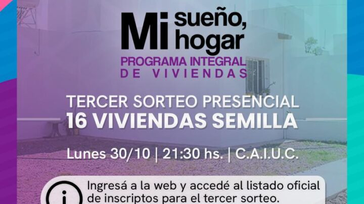 Balnearia: este lunes sortean 16 viviendas semilla