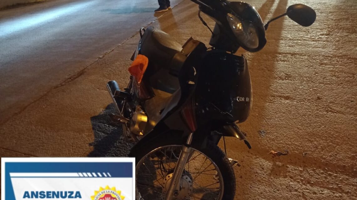 Balnearia: un joven lesionado al chocar con su moto