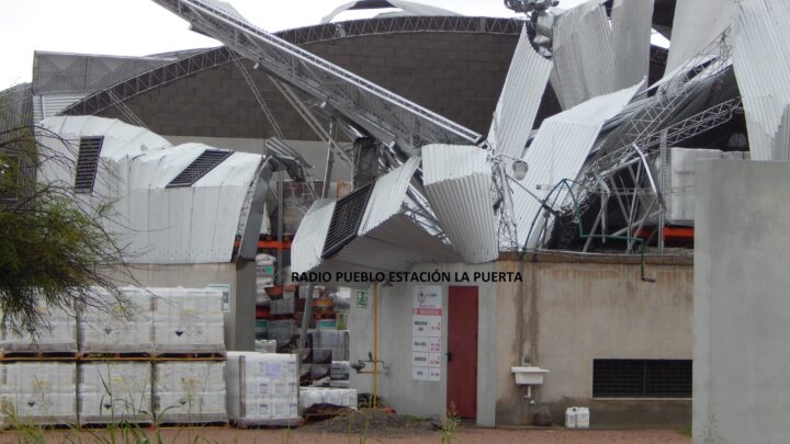 La Puerta: temporal dejó importantes daños en un depósito de la Planta Industrial