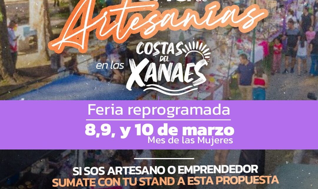 Arroyito: reprogramaron la Feria de Artesanos en las costas del Xanaes Arroyito: reprogramaron la Feria de Artesanos en las costas del Xanaes