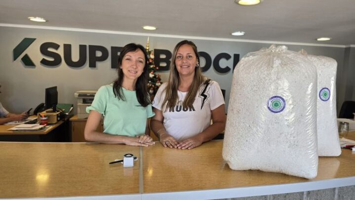 La Francia: Ambiente municipal entrega telgopor reciclado a la empresa Superblock