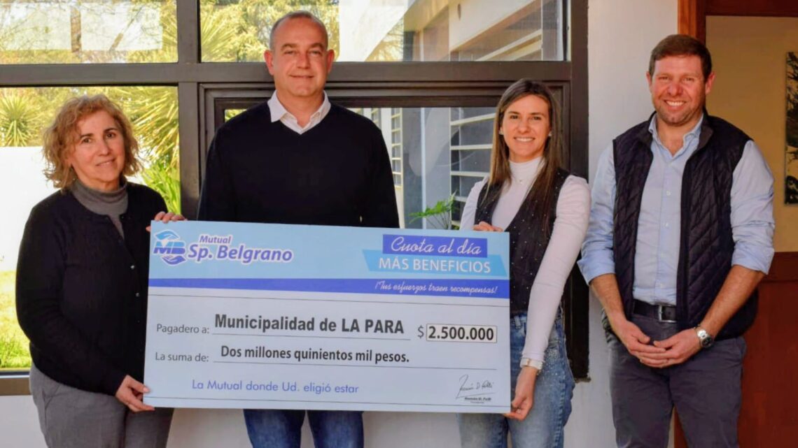 La Para: Mutual Sportivo Belgrano entregó un aporte de $2,5 millones al Hospital Municipal La Para: Mutual Sportivo Belgrano entregó un aporte de $2,5 millones al Hospital Municipal