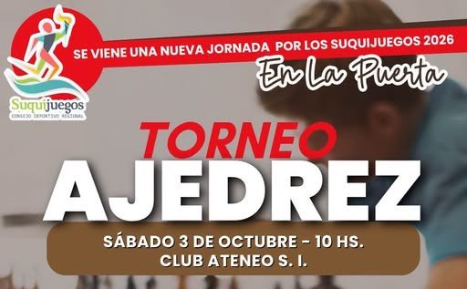 La Puerta será sede de una nueva fecha de los Suquijuegos 2026 con un torneo de ajedrez